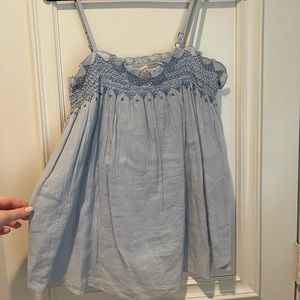 Rebecca Taylor Light Blue Smocked Summer Top